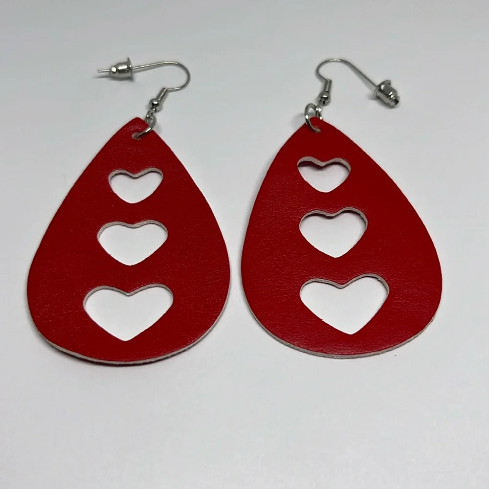 Earrings valentines dangle cute statement mom‎ daughter gift grandma hearts